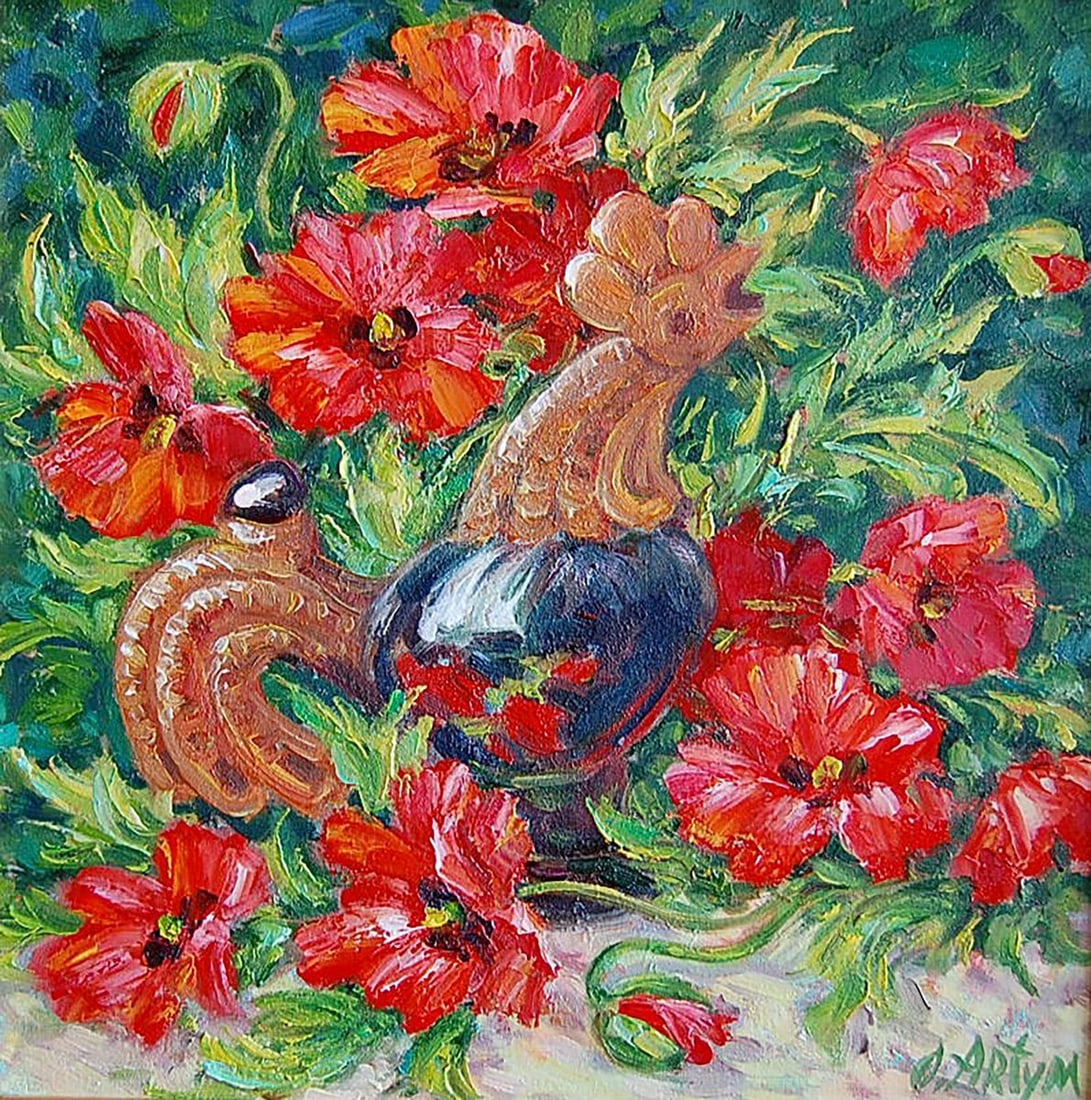 Oil painting Cockerel Kotmin Olga (1 of 6)