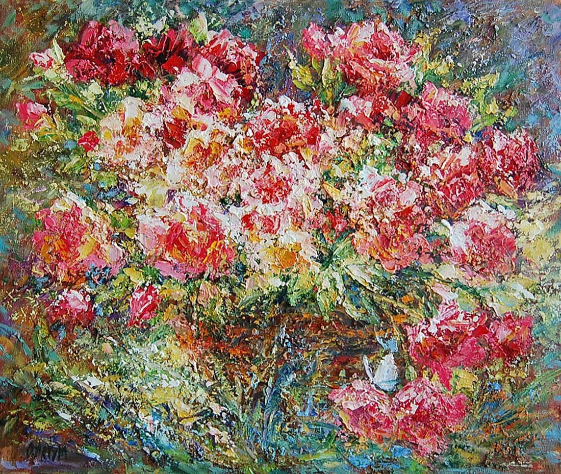 Oil painting Roses in the sun Kotmin Olga: Title: Oil painting Roses in the sun Kotmin Olga Description: NoKotmin 49*** ABOUT THIS PAINTING **** TITLE: "Roses in the sun"* ARTISTS: Kotmin Olga* SIZE: 45x55 cm/'17.71x21.65 inches' * MEDIUM: oil