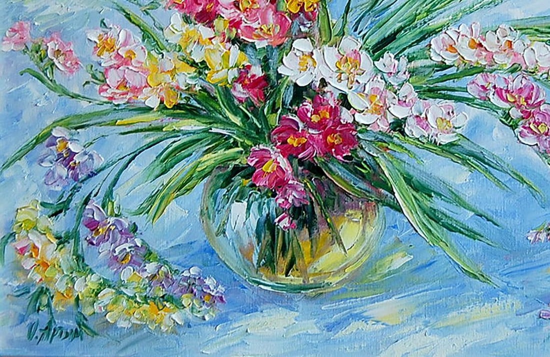 Oil painting Freesias Kotmin Olga - 4