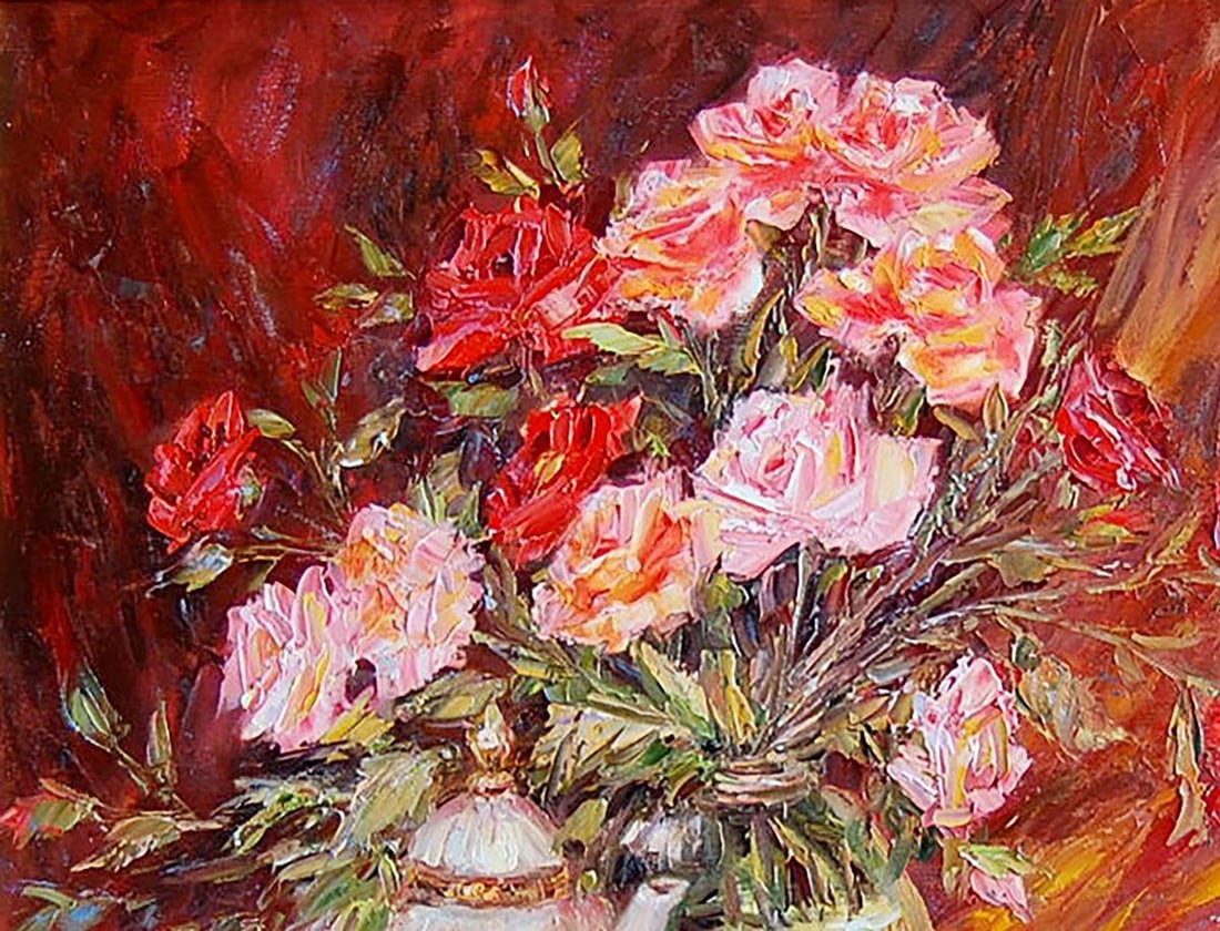 Oil painting Cherry tea Kotmin Olga - 2
