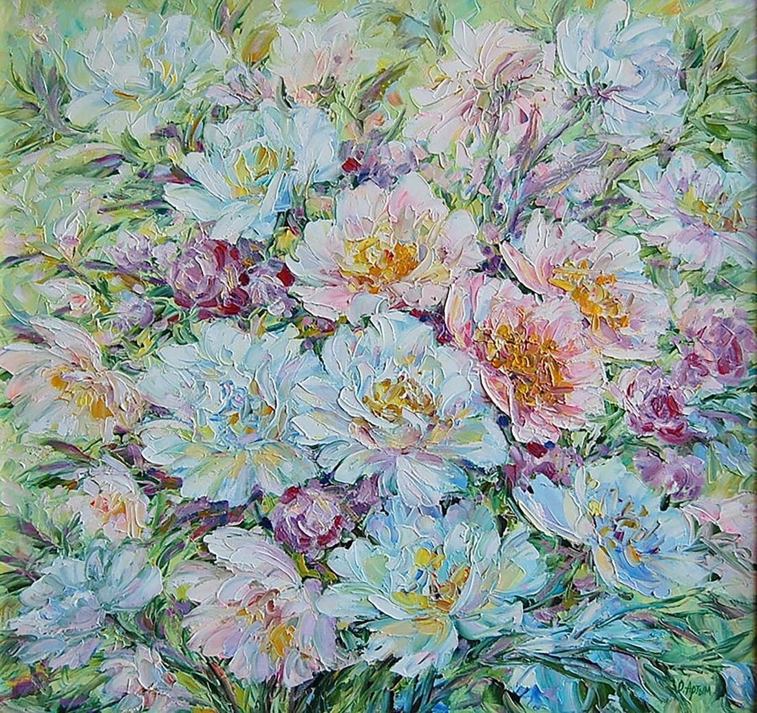 Oil painting Peonies. In the country Kotmin Olga: Title: Oil painting Peonies. In the country Kotmin Olga Description: NoKotmin 60*** ABOUT THIS PAINTING **** TITLE: "Peonies. In the country"* ARTISTS: Kotmin Olga* SIZE: 60x65 cm/'23.62x25.59 inches'