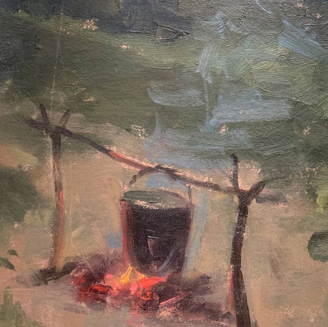 Oil painting At the fire Igor Korotkov (1 of 10)