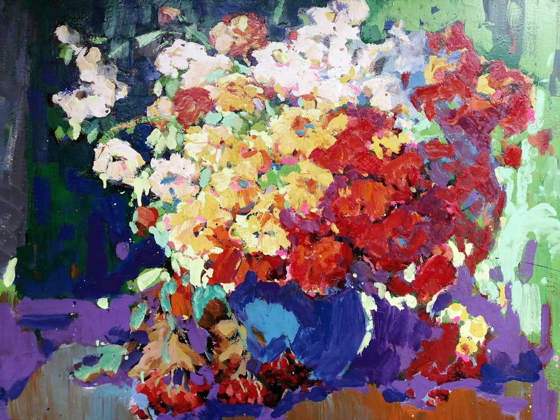 Oil painting Autumn flowers Kalenyuk Oksana - 2