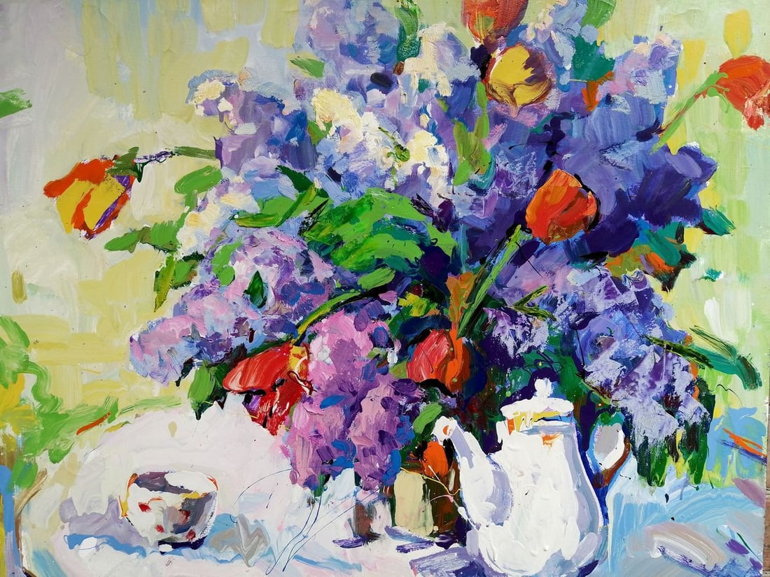 Oil painting Bouquet of flowers Kalenyuk Oksana - 2