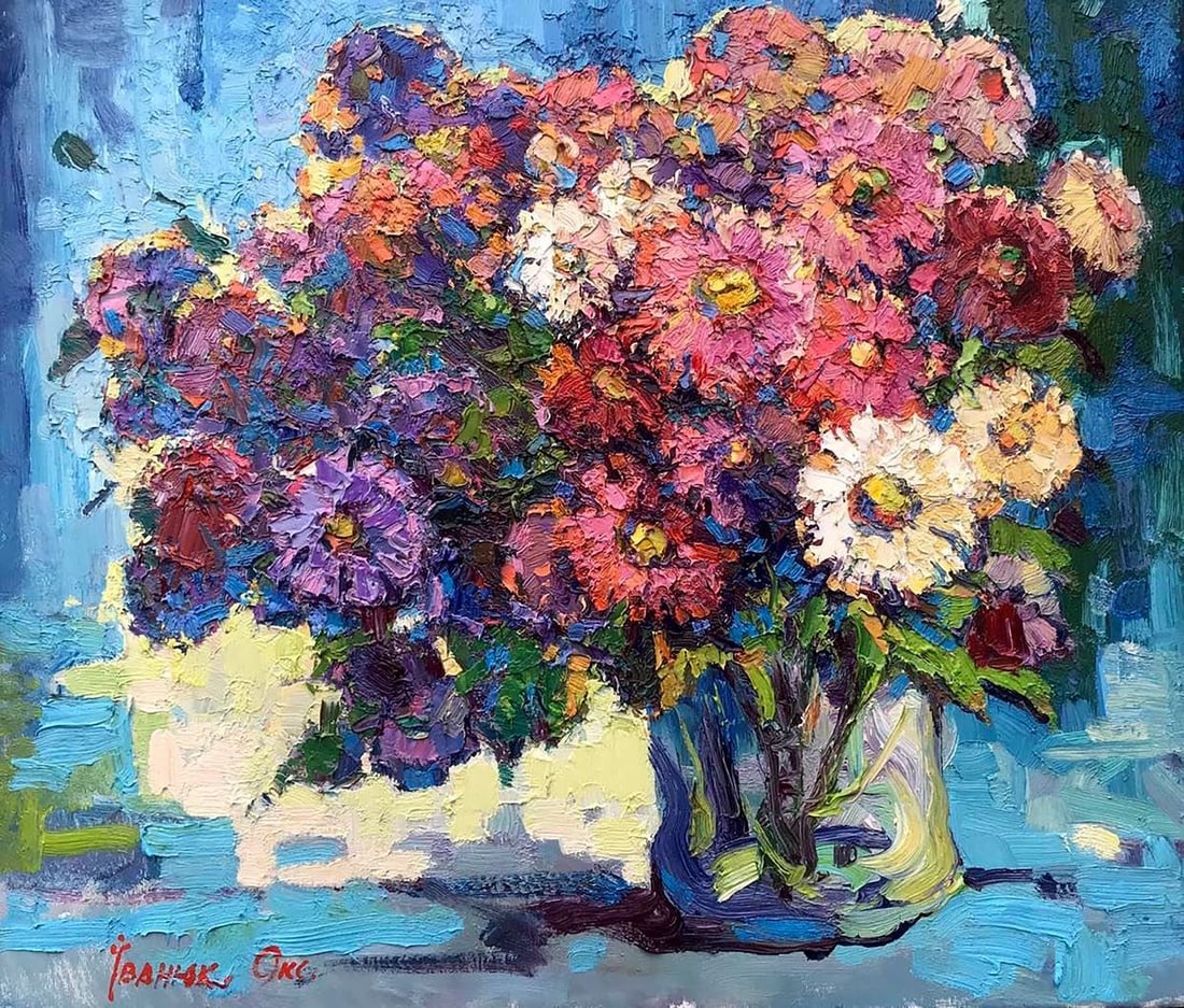 Oil painting Morning bouquet of flowers Kalenyuk Oksana: Title: Oil painting Morning bouquet of flowers Kalenyuk Oksana Description: NoKalen 654 *** ABOUT THIS PAINTING *** * TITLE: "Morning bouquet of flowers" * ARTISTS: Kalenyuk Oksana * SIZE: 60x70 cm/'2