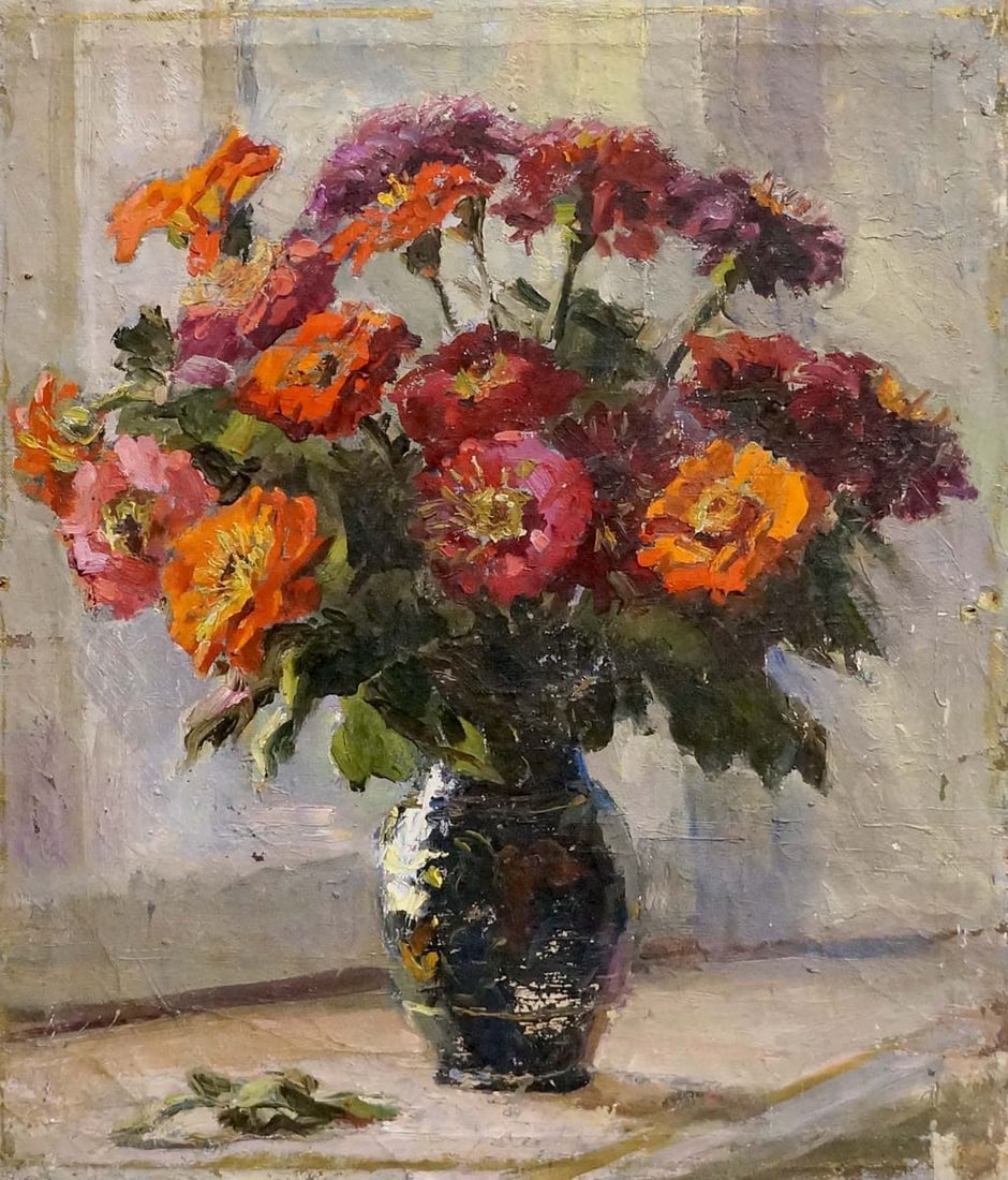 Oil painting Flowers Konstantinopol'skiy Adol'f Markovich: Title: Oil painting Flowers Konstantinopol'skiy Adol'f Markovich Description: NoVern 524