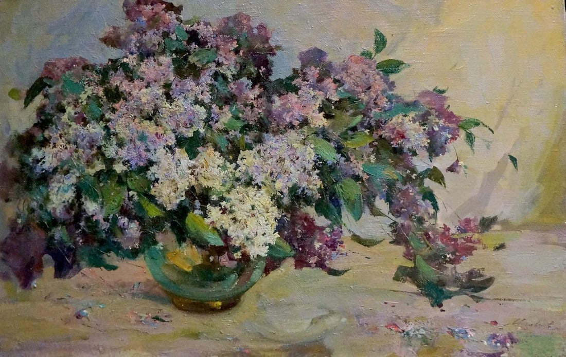 Oil painting Lilac Maltsev Nikolay Alexandrovich: Title: Oil painting Lilac Maltsev Nikolay Alexandrovich Description: NoVern 571