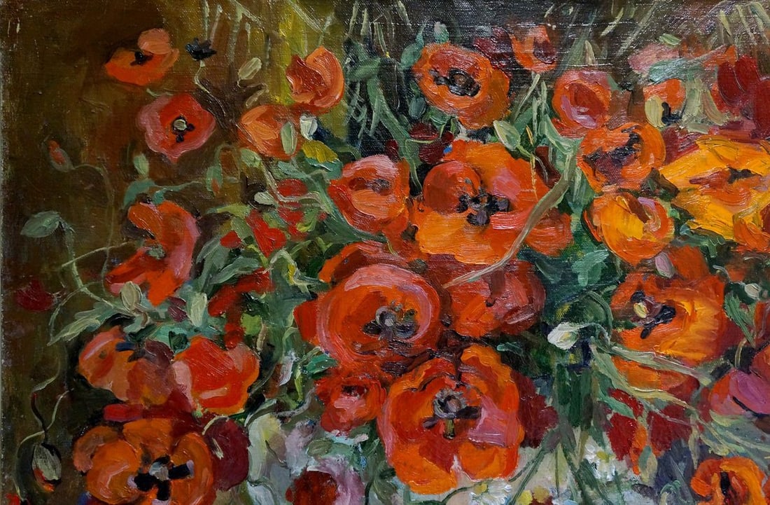 Oil painting Poppies Grishchenko Varvara Pavlovna - 3