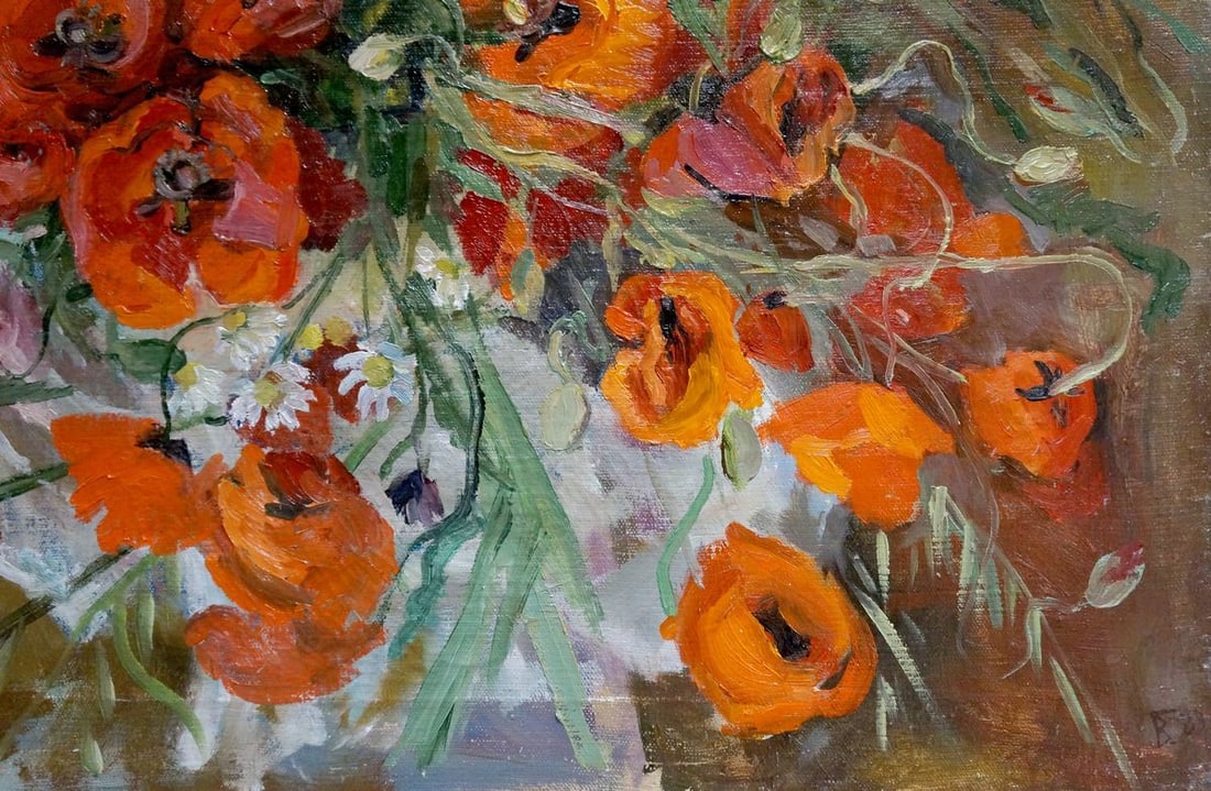 Oil painting Poppies Grishchenko Varvara Pavlovna - 5