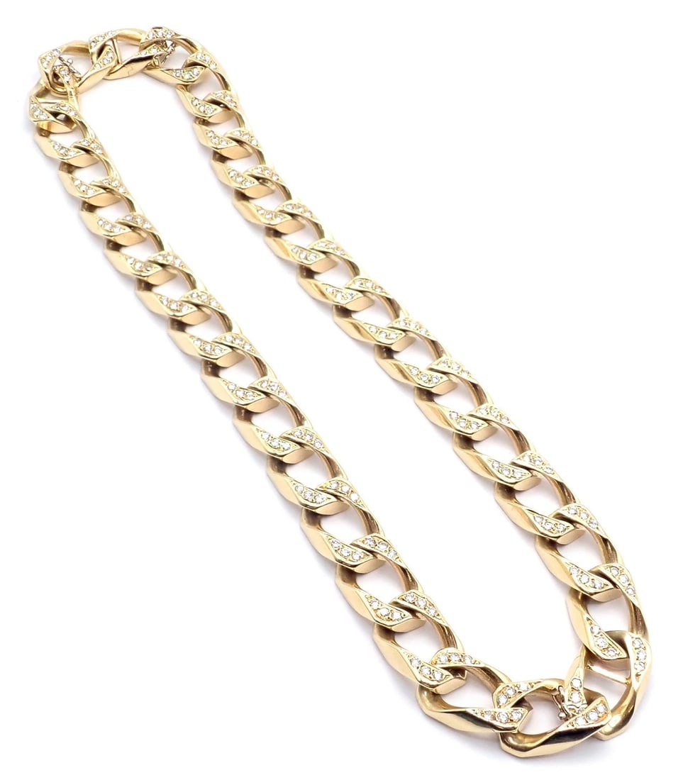 Authentic! Bvlgari Bulgari 18k Yellow Gold Diamond Two Link Bracelets Necklace - 15