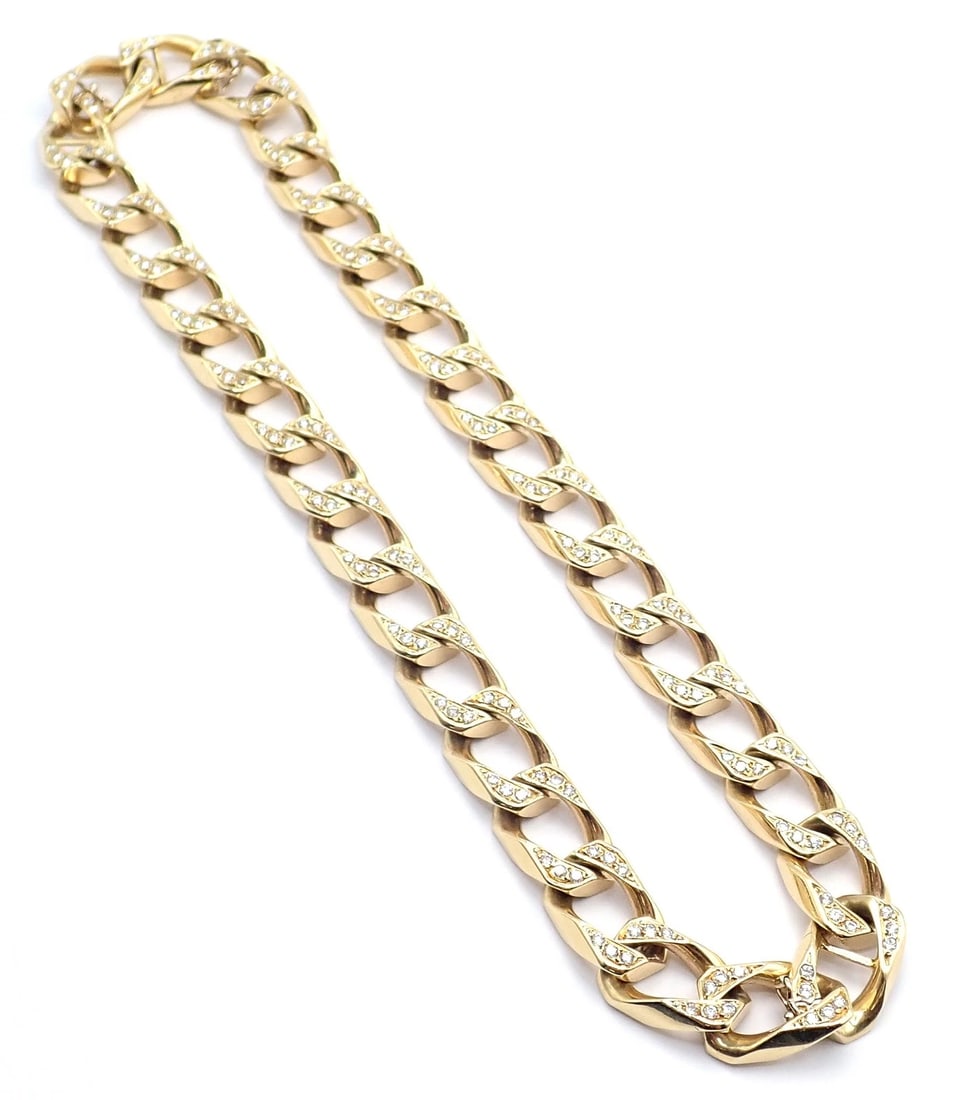 Authentic! Bvlgari Bulgari 18k Yellow Gold Diamond Two Link Bracelets Necklace - 16