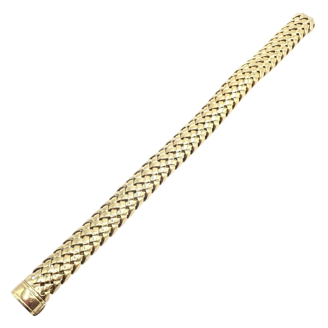 Authentic! Tiffany & Co Vannerie 18k Yellow Gold Basket Weave Bracelet 1995 - 12