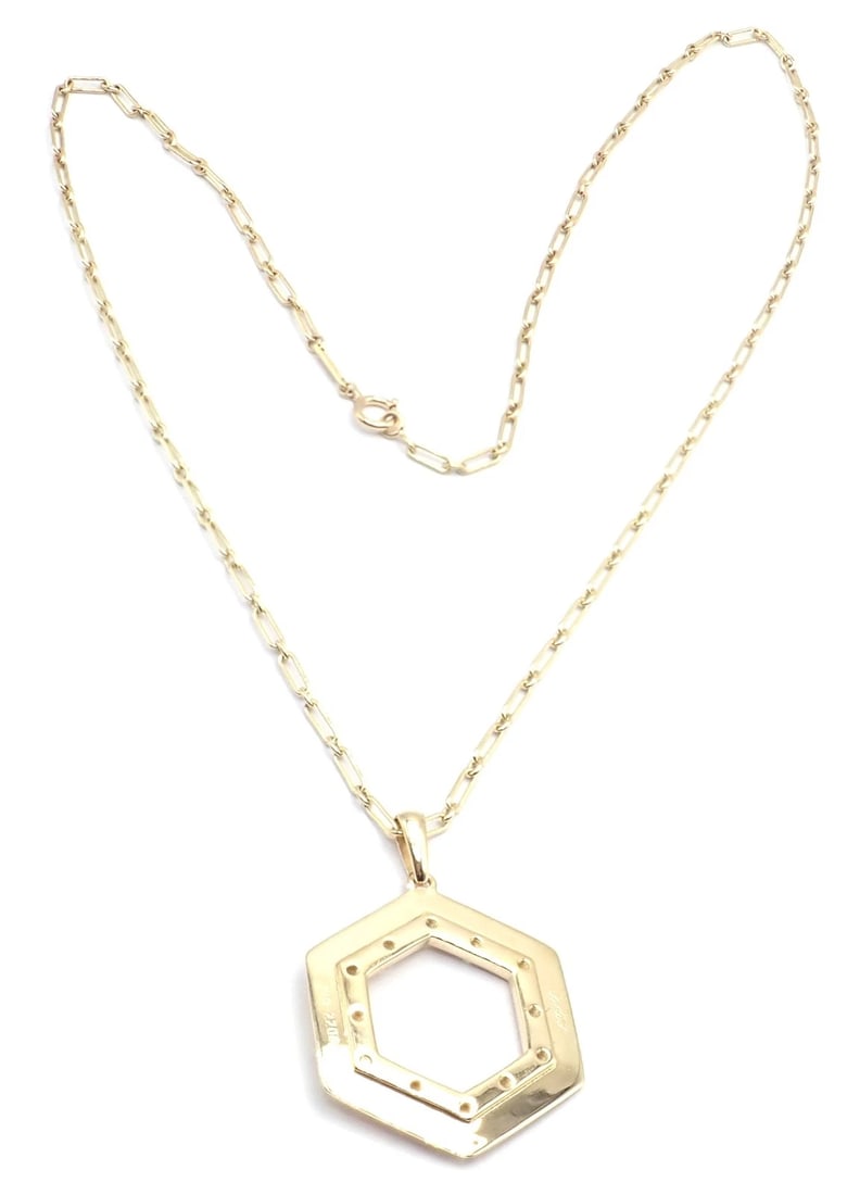 Vintage Cartier Zodiac 18k Yellow Gold Diamond Pendant Link Chain Necklace - 9