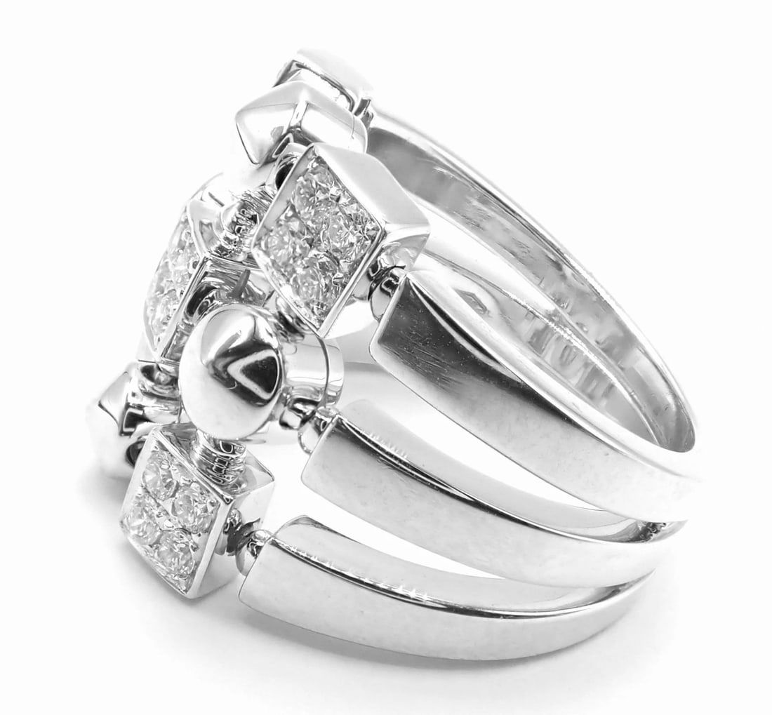Authentic! Bvlgari Bulgari 18k White Gold Lucea Diamond Band Ring Paper - 5