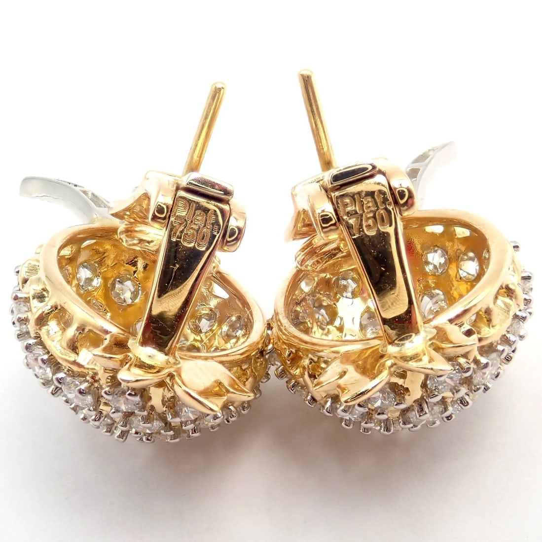 Authentic! Verdura 18k Yellow Gold Platinum Diamond Pineapple Earrings - 3