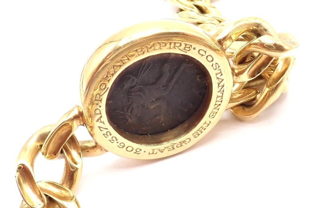 Bvlgari Bulgari 18k Yellow Gold Antique 8 Coin Monete 32" Long Link Necklace - 5