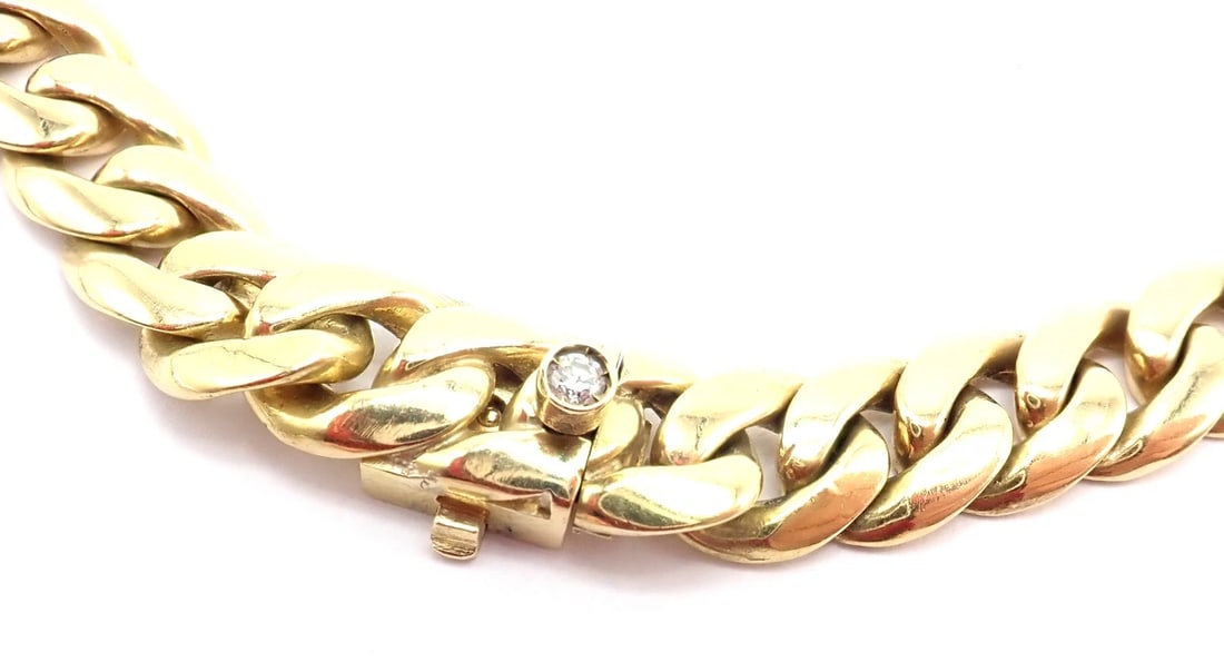 Rare! Vintage Bvlgari Bulgari 18k Yellow Gold Color Stone Link Necklace - 12