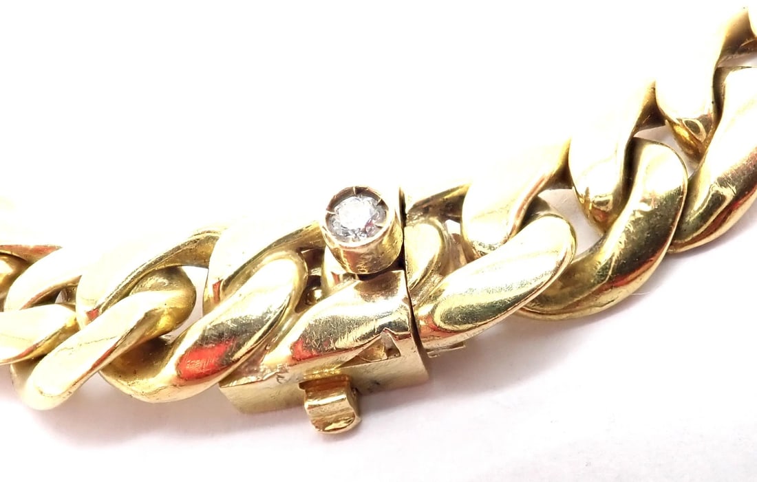 Rare! Vintage Bvlgari Bulgari 18k Yellow Gold Color Stone Link Necklace - 15