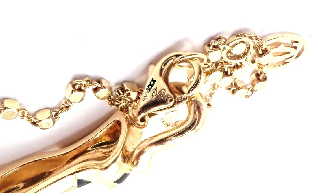 Authentic! Cartier Panther 18k Yellow Gold Diamond Tsavorite Bracelet Cert. - 10