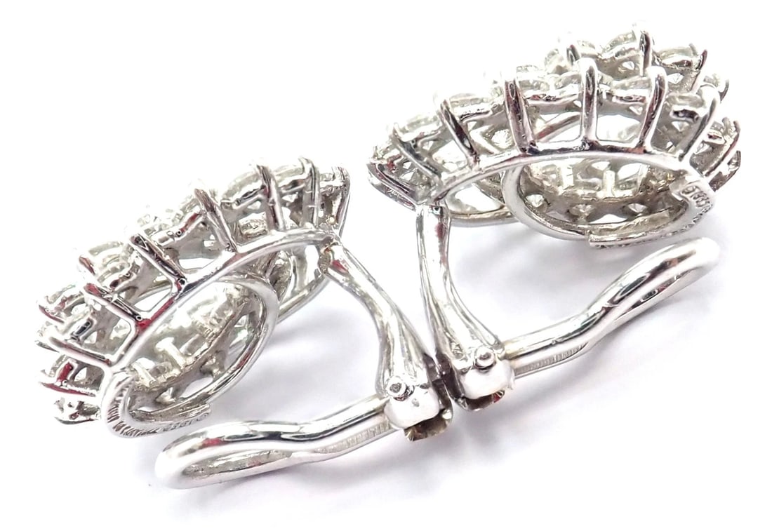 Authentic! Vintage Tiffany & Co Irid Platinum Diamond Swirl Earrings - 4