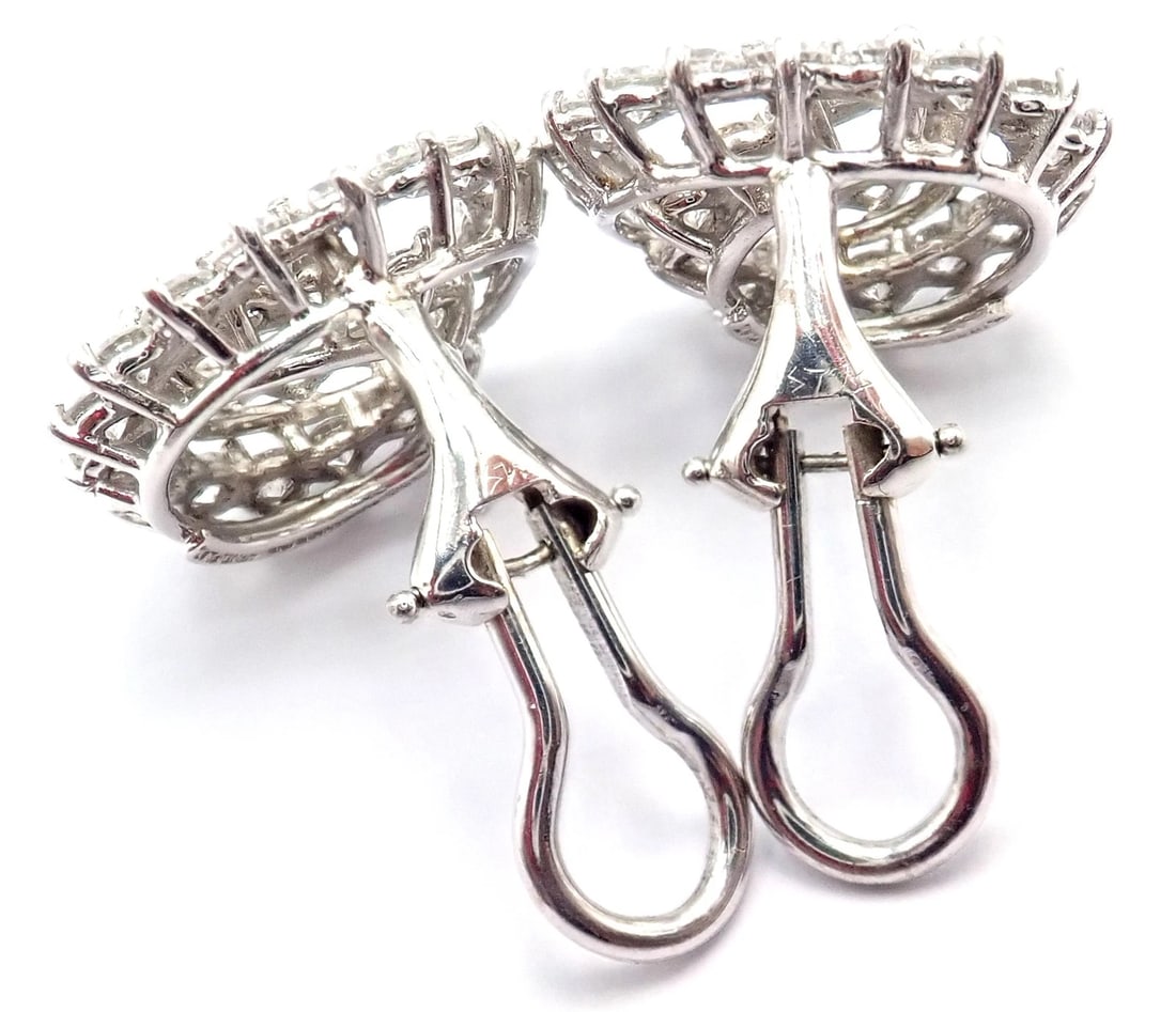 Authentic! Vintage Tiffany & Co Irid Platinum Diamond Swirl Earrings - 7