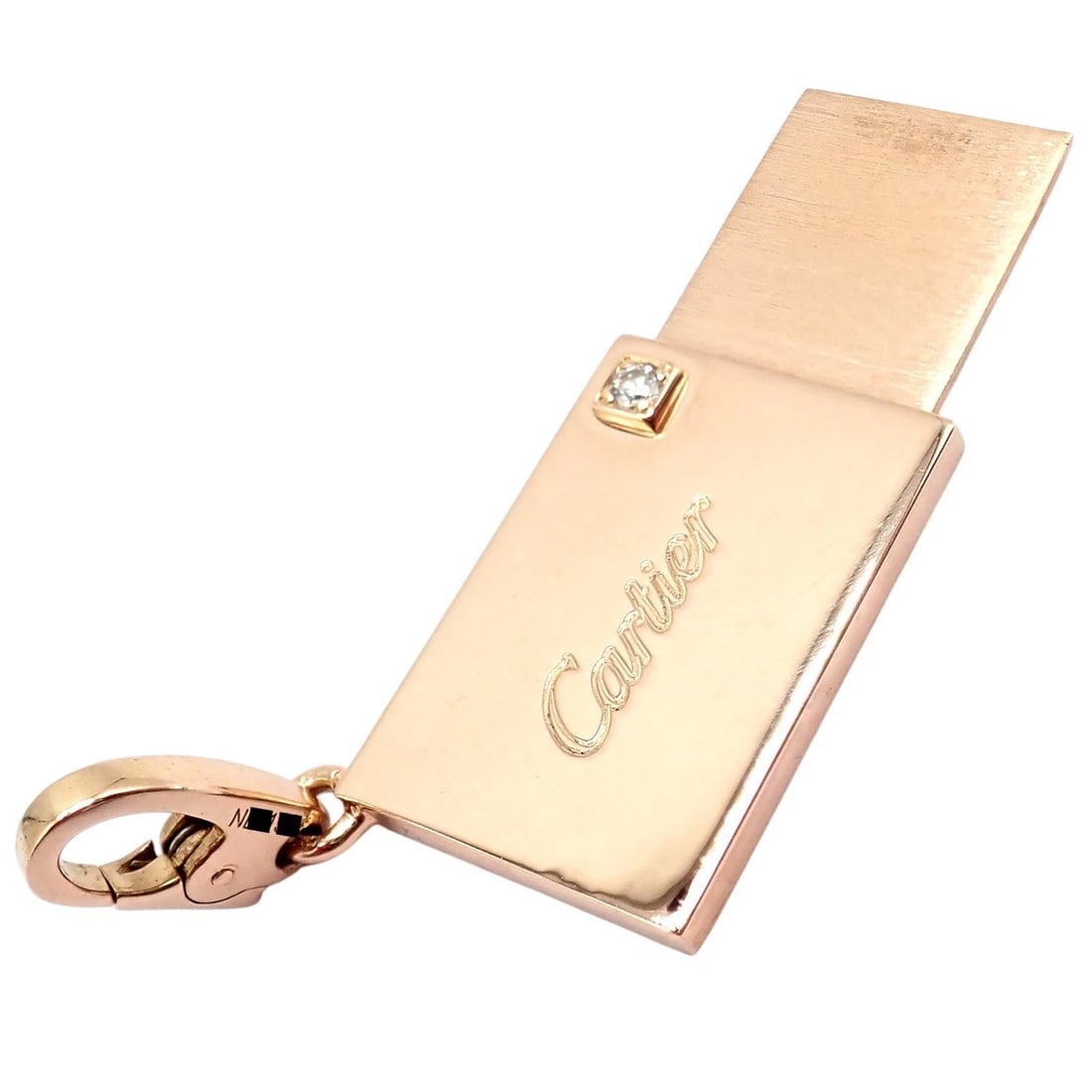 Authentic! Cartier 18k Rose Gold Love Letter Envelope Diamond Pendant Charm - 5