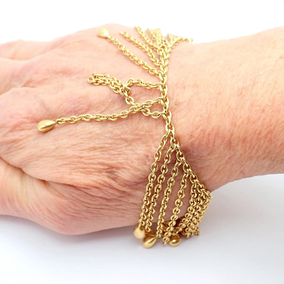 Vintage! Van Cleef & Arpels 18k Yellow Gold Fringe Bracelet - 8