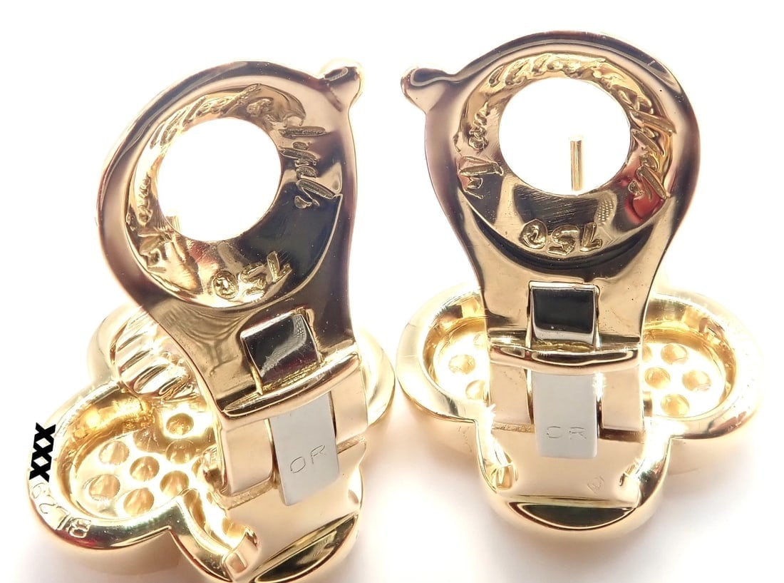 Authentic! Van Cleef & Arpels 18k Yellow Gold Diamond Pure Alhambra Earrings - 10
