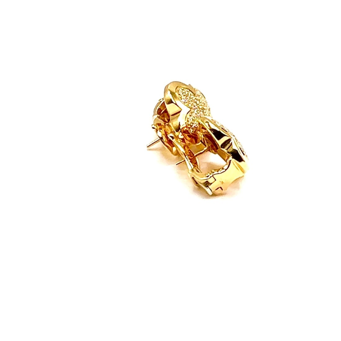 Authentic! Van Cleef & Arpels 18k Yellow Gold Diamond Pure Alhambra Earrings - 2