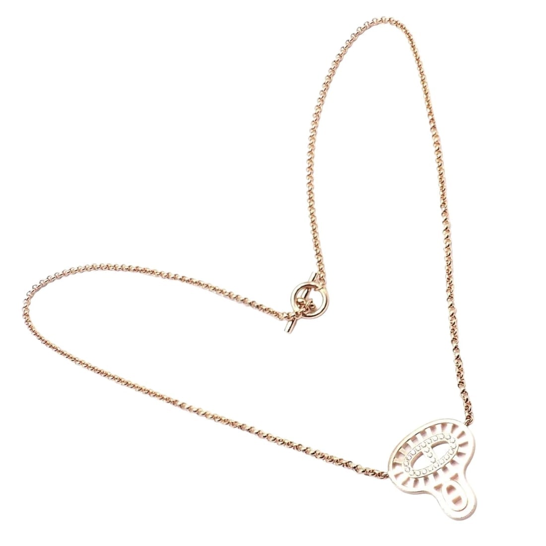Authentic! Hermes Chaine D'ancre Divine 18k Rose Gold Diamond Necklace Cert Box: Authentic! Hermes Chaine D'ancre Divine 18k Rose Gold Diamond Necklace Cert Box About This Piece: The Hermes Chaine D'Ancre Divine Necklace is elegantly crafted in 18k rose gold and adorned with