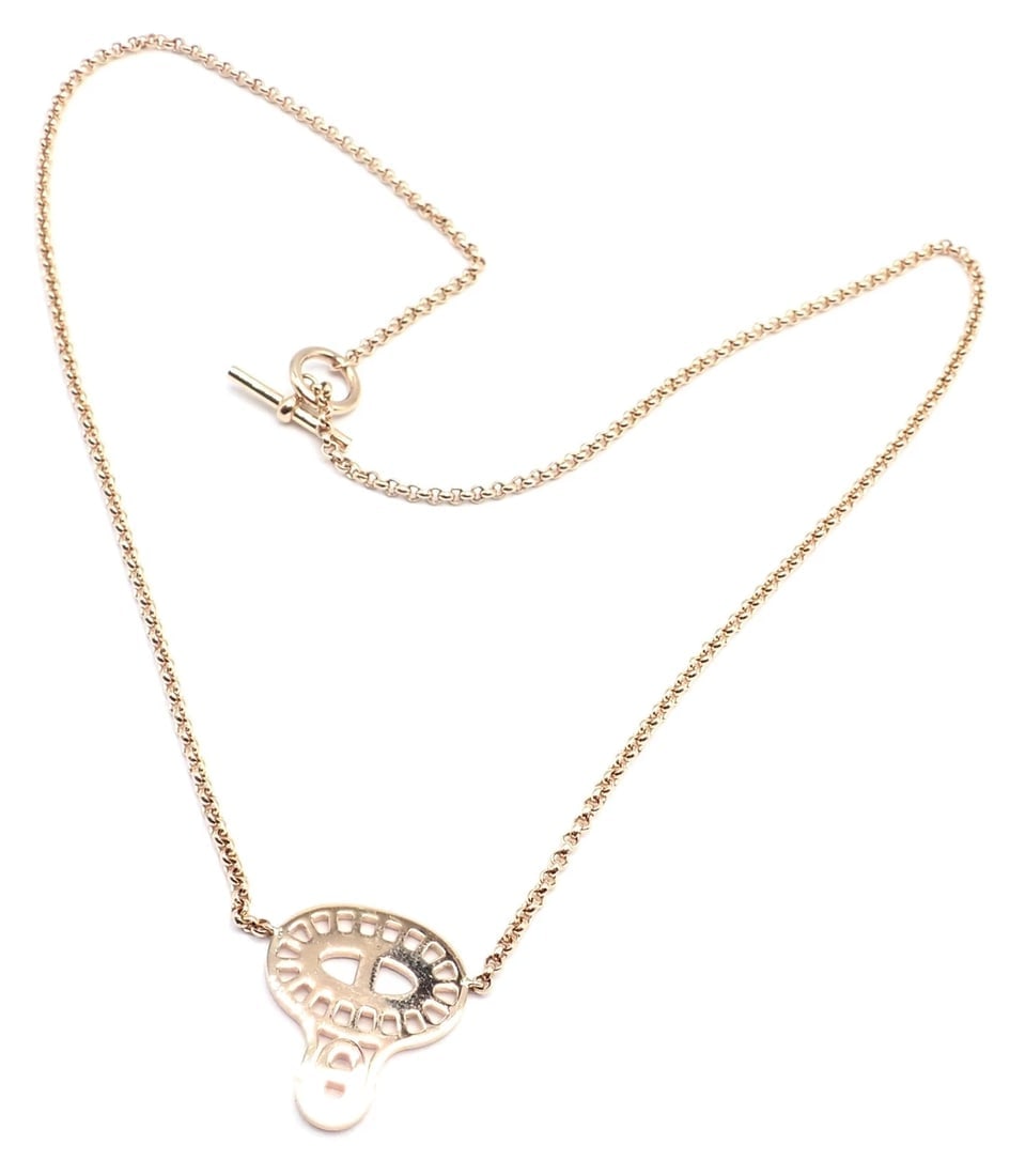 Authentic! Hermes Chaine D'ancre Divine 18k Rose Gold Diamond Necklace Cert Box - 5