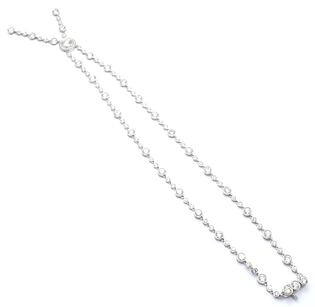 Tiffany & Co Jazz Platinum 8.75ct Diamond Lariat Drop Necklace - 7