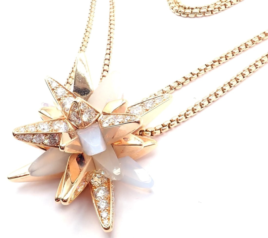 Cartier 18k Rose Gold Limited Edition Diamond Meterore Fractal Pendant Necklace - 9