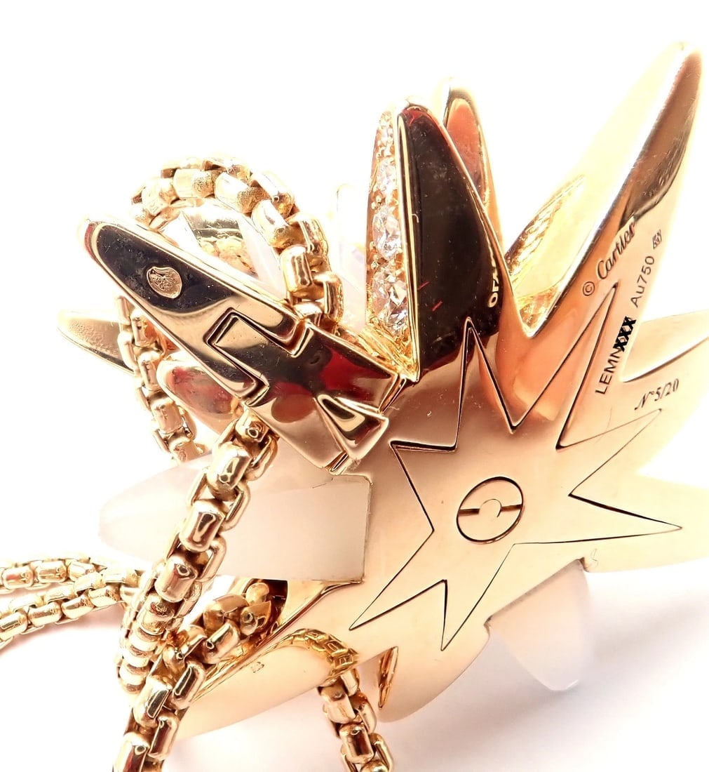 Cartier 18k Rose Gold Limited Edition Diamond Meterore Fractal Pendant Necklace - 11