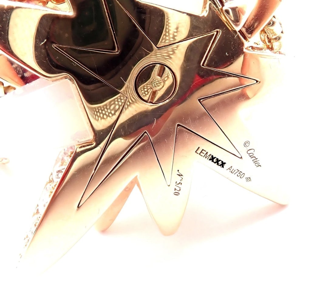 Cartier 18k Rose Gold Limited Edition Diamond Meterore Fractal Pendant Necklace - 13