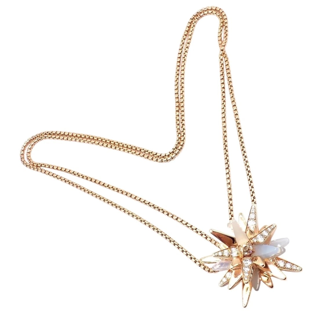 Cartier 18k Rose Gold Limited Edition Diamond Meterore Fractal Pendant Necklace: Cartier 18k Rose Gold Limited Edition Diamond Meterore Fractal Pendant Necklace About This Piece: This Cartier 18k Rose Gold Limited Edition Pendant Necklace number 5 out of 20 ever made. This pendant