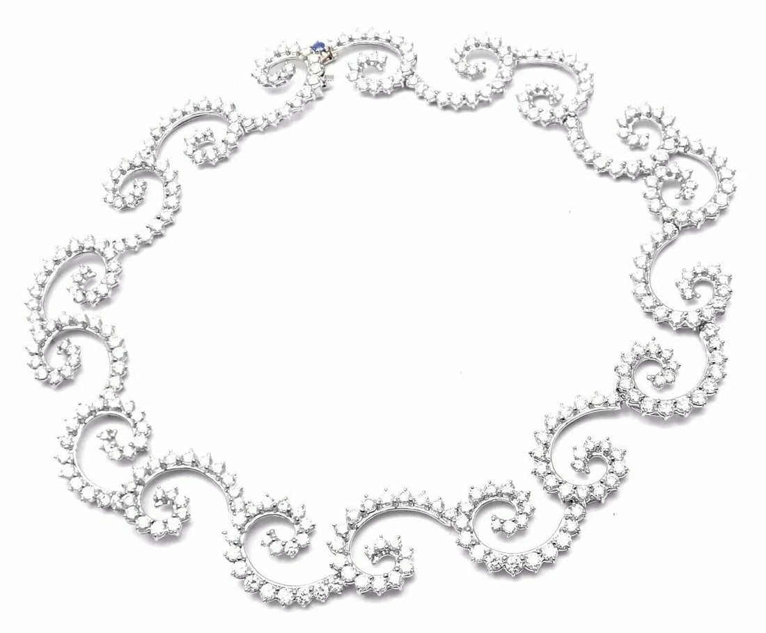 Rare! Authentic Angela Cummings Platinum 34ct Diamond Necklace 1995 - 8
