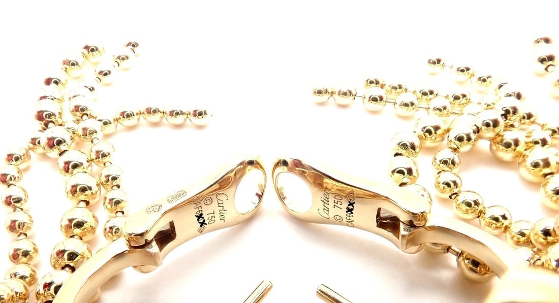 Authentic! Cartier Panther Panthere 18k Gold Diamond Tsavorite Onyx Earrings - 12