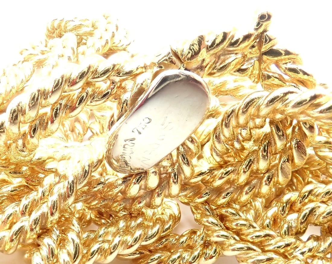 Rare! Authentic Verdura 18k Yellow Gold Rope Link Choker Necklace - 3