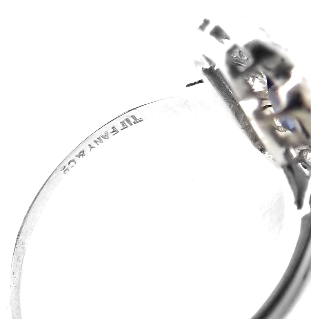 Vintage! Authentic Tiffany & Co Irid Platinum Diamond Sapphire Cocktail Ring - 9