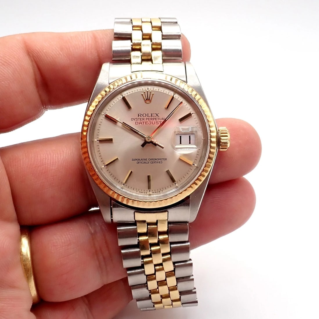 Rolex Oyster Perpetual Watch Datejust 36mm Stainless 18K Gold Jubilee Band Mens - 4