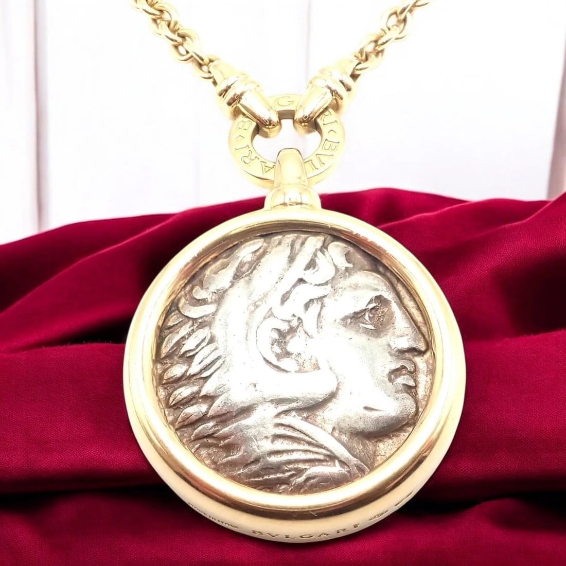Rare! Bvlgari Bulgari 18k Yellow Gold Antique Coin Monete 38" Long Link Necklace - 2