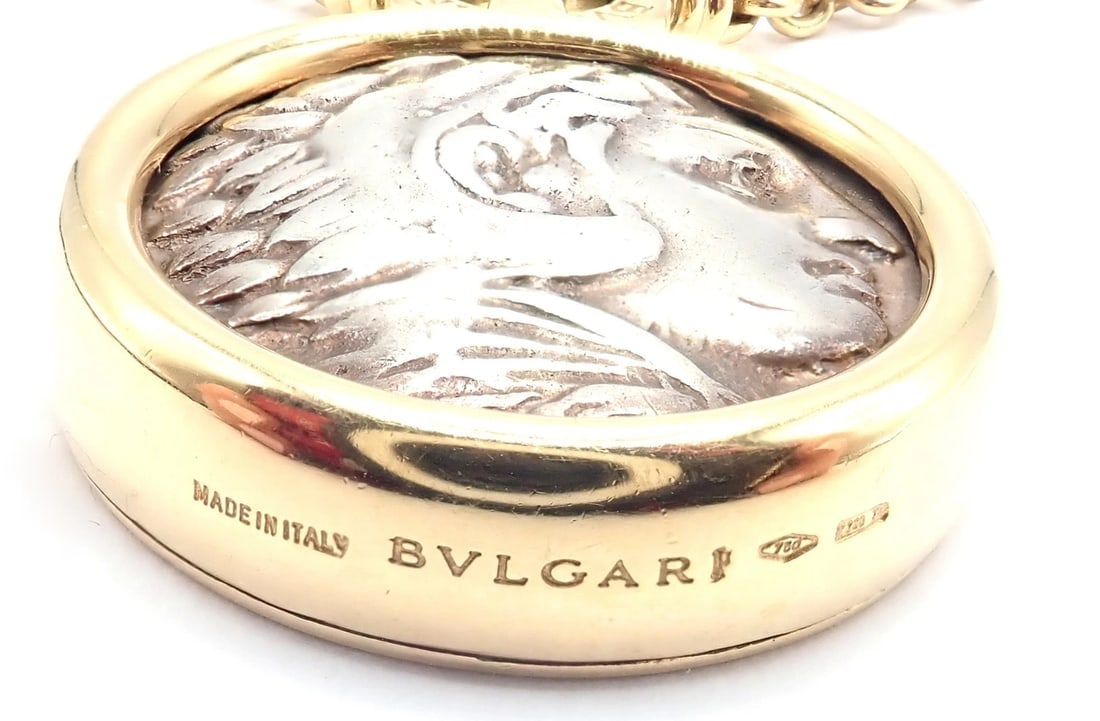 Rare! Bvlgari Bulgari 18k Yellow Gold Antique Coin Monete 38" Long Link Necklace - 5