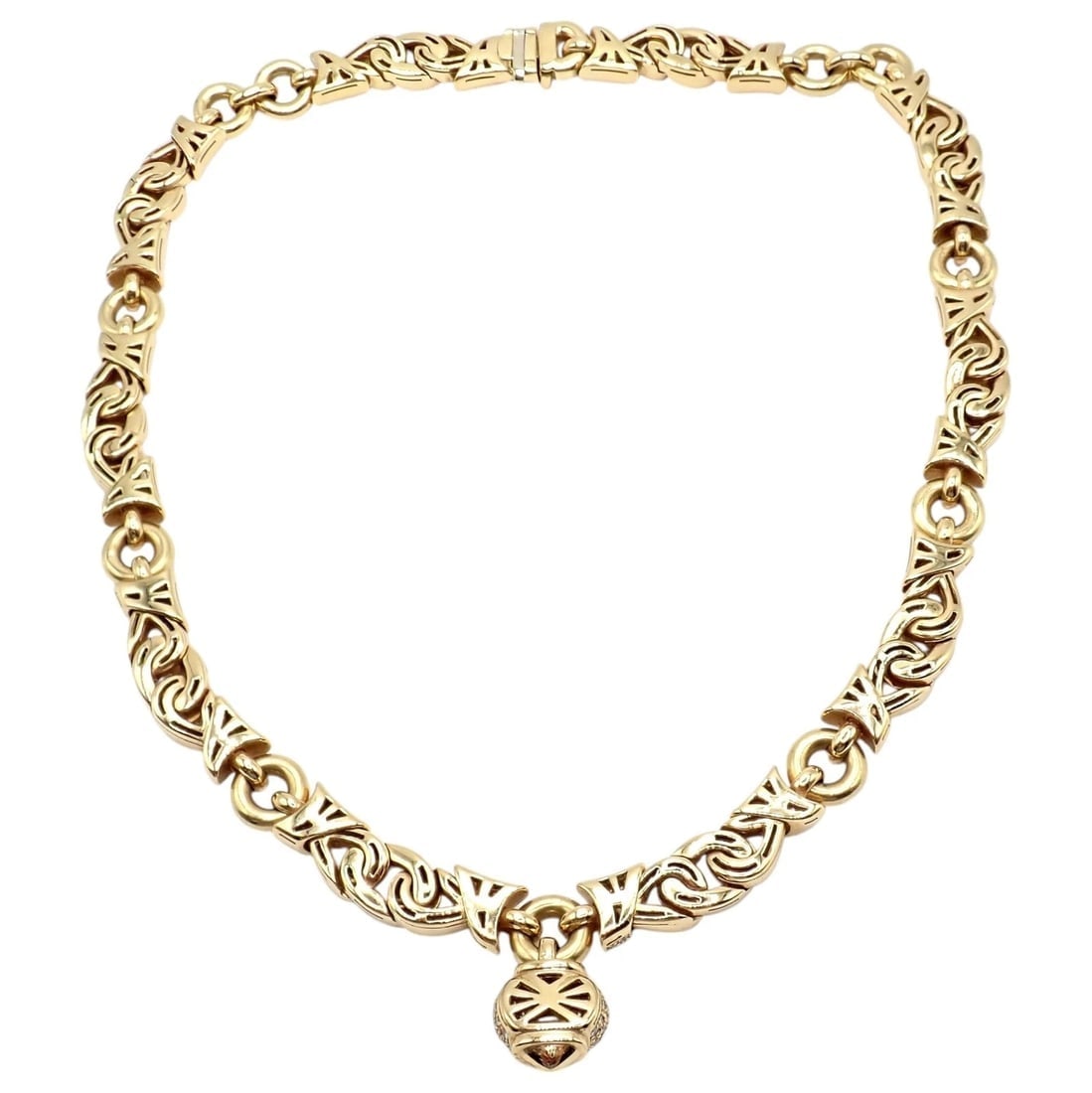 Rare! Bvlgari Bulgari 18k Yellow Gold Diamond Doppio Cuore Heart Necklace - 7