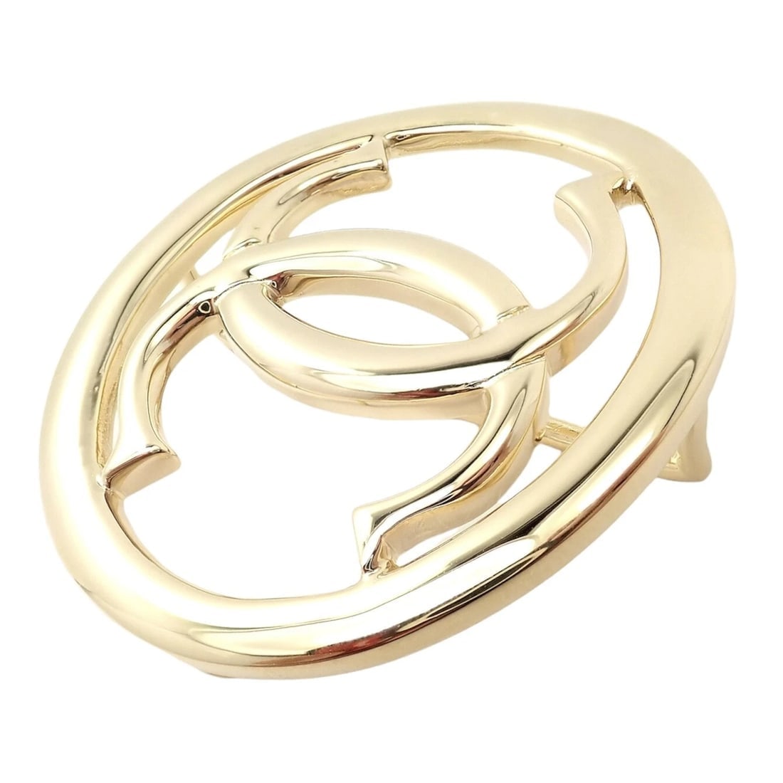 Rare! Cartier 18k Yellow Gold Signature Classic Large Double C Belt Buckle - 9