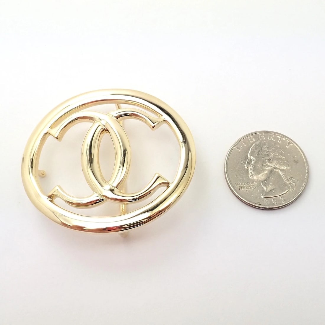 Rare! Cartier 18k Yellow Gold Signature Classic Large Double C Belt Buckle - 4