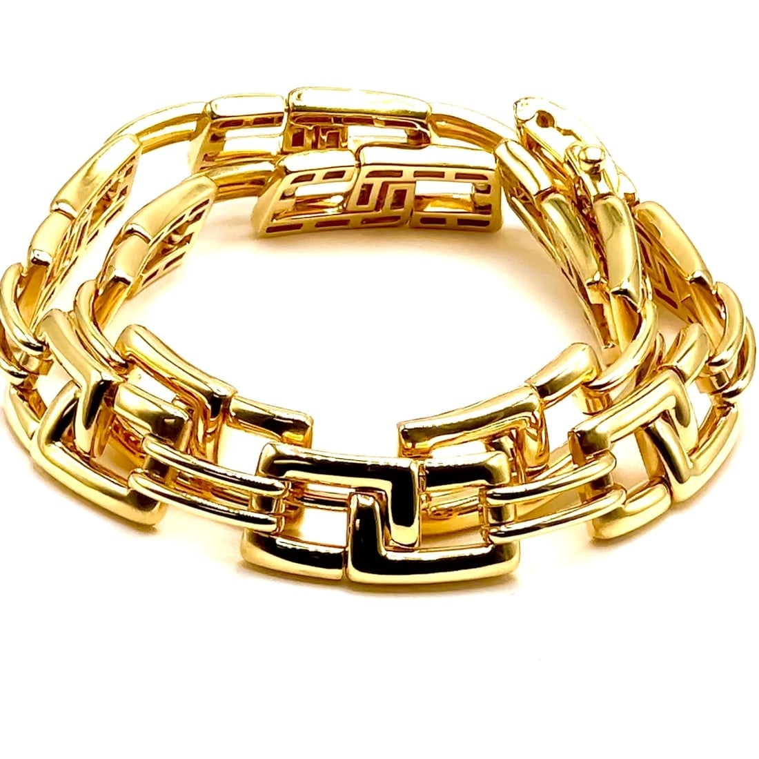 Rare! Authentic Tiffany & Co 18k Yellow Gold Wide Link Necklace 2001 - 2