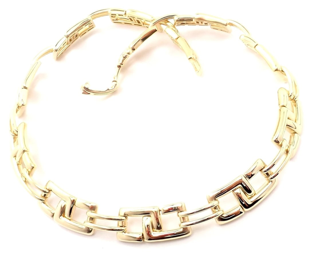 Rare! Authentic Tiffany & Co 18k Yellow Gold Wide Link Necklace 2001 - 4