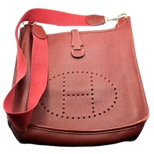Authentic! Hermes Evelyne Brick Red Clemence Leather PM Handbag Purse: Authentic! Hermes Evelyne Brick Red Clemence Leather PM Handbag Purse About This Piece: Bag Hermes Evelyne Size: 11 inches x 12 inches x 3 inches Strap: 19" strap drop ALL MEASURES ARE APPROXIMATE