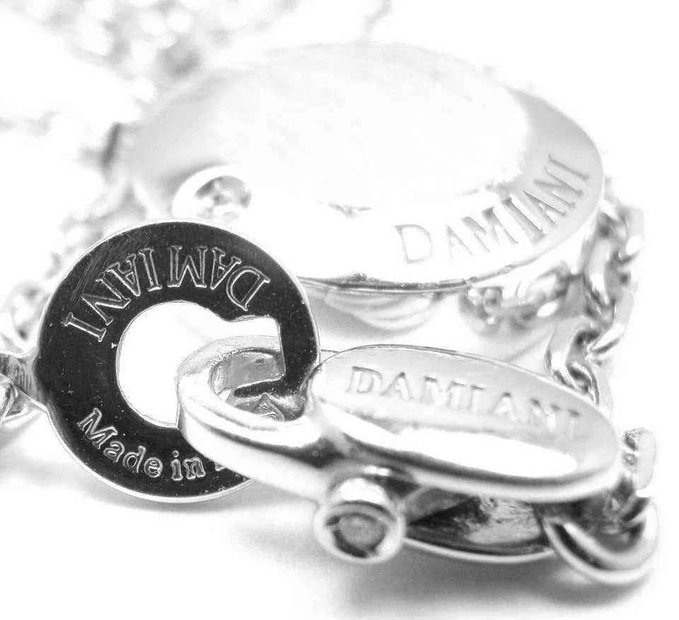 Authentic! Damiani Blasoni Diamond 18k White Gold Pendant Necklace - 6